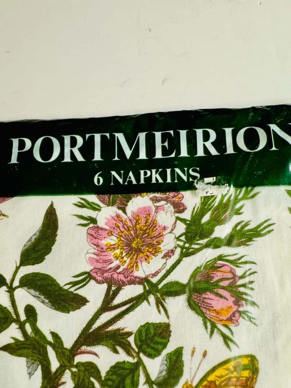 Vintage Deadstock Portmeirion Floral Napkins.Set of 6